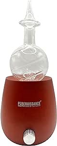Nebulizer Diffuser Essential Oil for Aromatherapy, Domestic-Professional use, Natural Beech Wooden Base and Glass Bottle, No Water, no Heat, no Plastic, no Artificial Material.(Dark 010)