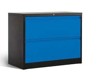 [Hot Item] 2 Drawer Lateral File Cabinet Steel Classic Blue Color Metal Filing Cabinet Office Furniture