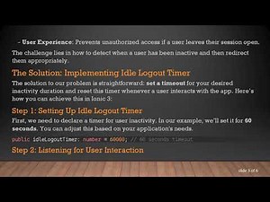 Implementing User Idle Logout in Ionic 3 Applications