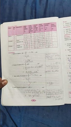 11th physics practical notebook standard XI
