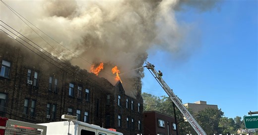 Massive fire tears through Pittsburgh apartment building