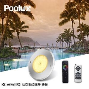 [Hot Item] Poolux LED Pool Light IP68 Waterproof Swimming Pool Lamp Ultra Thin Remote Controlled RGB Colorful Underwater Light