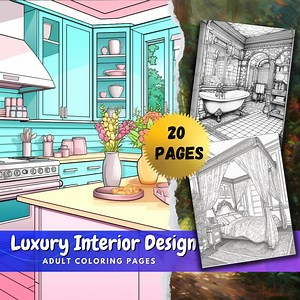 Luxury Home Coloring Pages for Adult Coloring Therapy and Relaxation - Etsy