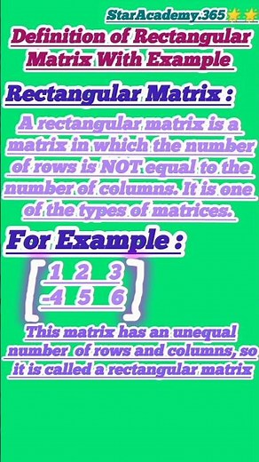 Define Rectangular Matrix #math