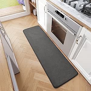 Color G Kitchen Mat Kitchen Runner Rugs Non Skid Washable Kitchen Floor Mat for in Front of Sink Absorbent, Black Kitchen Mat 17"x59"
