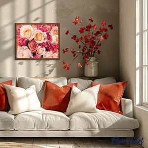 Paint by numbers - Color Orange Peach Roses