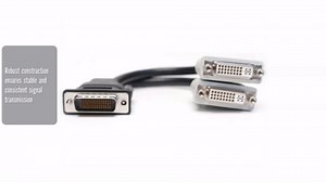 LIONX Dual DVI Y-Splitter Cable DMS-60/LFH-60 Converter for Dual Monitor Setup with DMS-60 Graphics Card Output, Black
