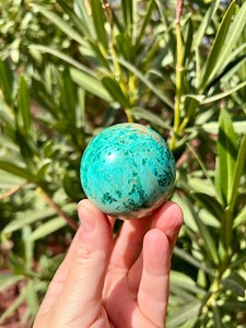 Peruvian Turquoise Sphere With Chrysocolla - Etsy