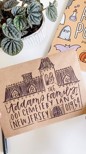 2.6K views · 25 reactions | Spooky season envelope addressing ✨ #pippipost #envelopeaddressing #addamsfamily | Pippi Post | Facebook