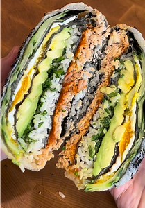 Crispy Pan-Fried Onigirazu: Tuna, Egg & Avocado Rice Wrap