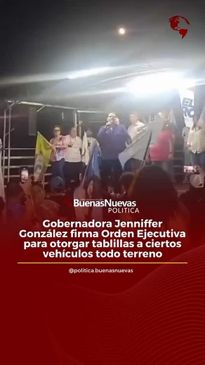A pesar de prometer, durante la campaña política, ponerle tablilla a los banshee, motoras, can-am y “todo lo que tenga motor”, hoy la gobernadora de Puerto Rico, Jenniffer González firmó la Orden Ejecutiva 29 que crea un grupo de trabajo para analizar y regular el uso de vehículos todo terreno, Utility Task Vehicles, Utility Vehicles, Side-by-Side Vehicles, otros vehículos afines o similares, incluyendo algunas motoras, con el fin de otorgar tablillas a “ciertos” vehículos todo terreno, “siempre