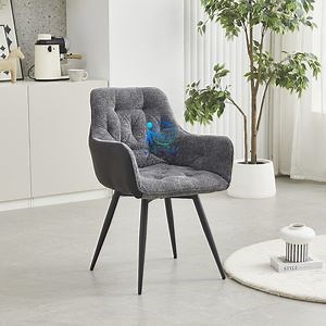[Hot Item] Fusion Grey Velvet and Metal Leg Dining Chair Comfortable for Dining Rooms