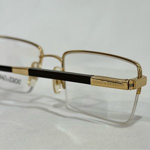 Dolce & Gabbana Gold Frame Glasses with Brown Temples