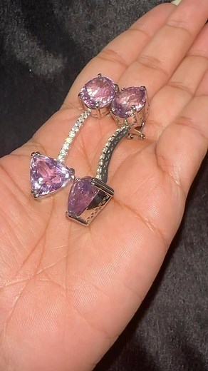 amethyst earrings in palladium | Diamond jewels