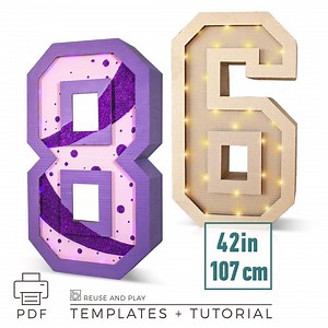 Huge Light up Numbers TEMPLATES, 0-9 | 42in - Etsy