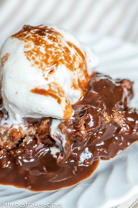 Hot Fudge Cake {Old Fashioned Cake Recipe Perfect with Ice Cream}
