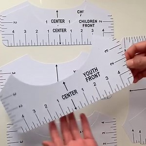 Tshirt Ruler Guide, 9 Pcs, Transparent Vinyl, 1cm x 1cm, Flexible