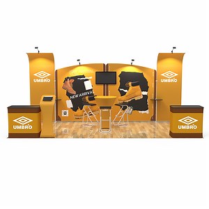 20 FT S-Shaped Tension Fabric Pop-up Display Backdrop Banner