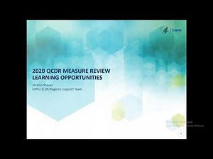 2020 QCDR Measure Development Webinar