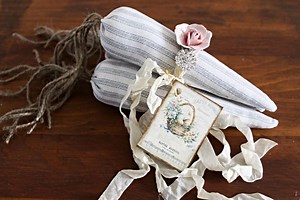 Shabby Rustic Ticking Blue and Cream Easter Carrot Fabric Tattered Bowl Fillers - Etsy