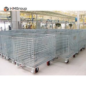 [Hot Item] Cheap Foldable Wire Mesh Baskets for Warehouse Storage with Wheels