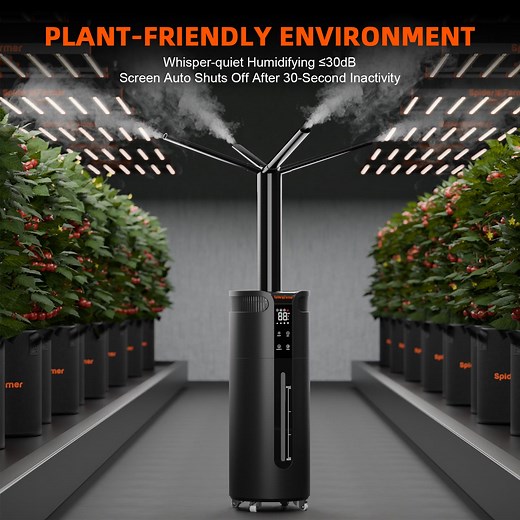 Tailored for large tent cultivation and commercial plant projects. Ideal for creating the perfect growing environment in both extensive tent setups and commercial cultivation spaces. Impressive Capacity and Precision: Expandable hose disperses mist to the corner of the tent for thorough coverage. Four adjustable mist levels with a maximum humidification capacity of 1400ML/H. Independent sensor for precise humidity control. Note: Ensure the humidity sensor is NOT placed near the mist outlet for a