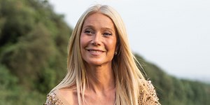 Gwyneth Paltrow Poses in an Itty Bitty String Bikini in a Rare Photo With Brad Falchuk