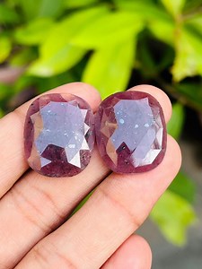Rose Cut Ruby Gemstone Pair: Natural Red Pink Rubies, 47 Carat - Etsy Canada