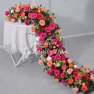 Orange Hot Pink Flower Table Runner and Centerpieces Set, Bold Luxury Wedding Reception Decor - Etsy Canada