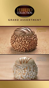Pour les Fêtes, offrez à vos proches #FerreroCollectionGrandAssortment. Un assortiment de pralines raffinées regroupant des recettes classiques et originales. Retrouvez vos Ferrero préférés, et découvrez Ferrero Cappuccino, qui allie la saveur d'un café intense au délicat goût de lait; Ferrero Manderly, velouté, avec un cœur d'amande croquant; et Ferrero Rondnoir, au chocolat noir et au caramel salé. Une collection qui saura rehausser chaque célébration. *L'assortiment peut varier. #FerreroColle