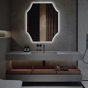 Geometric LED Wall Mirror: Octagon Backlit Mirror for Bathroom - Etsy UK
