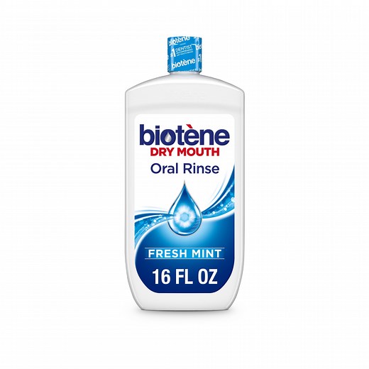 Biotene Oral Rinse Moisturizing Mouthwash for Dry Mouth Relief, Mint, for Children & Adults 16 Fl Oz