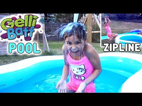 GELLI BAFF Swimming Pool ZIPLINE and Slip n Slide Outdoor Fun
