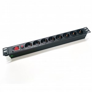 [Hot Item] 4000W 19" 1u Rack Mount Power Distribution Unit 8 Ways German PDU Socket with Overload Protection Switch 250V 16A