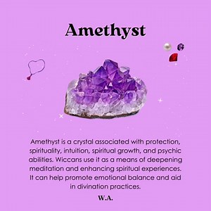 What crystals do you like to use in your practices?💎 In Wiccan practice, we use crystals to assist us in various aspects of meditation, spellwork, rituals, healing, and spiritual growth. The specific energy they produce depends on the type of crystal we use as well as our intention. #crystals #practice #spellwork #ritual #energy #mystic #magick | Wicca Academy