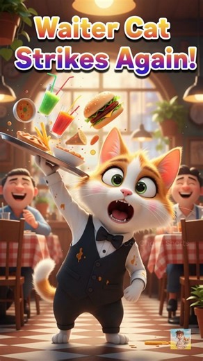 Waiter Cat Strikes Again! 🍽️😹 | Funny 3D English Cat Cartoon Videos 😹 | #FunnyCatToons