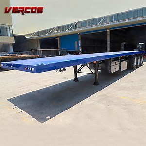 [Hot Item] Tri Axle 20 Foot Flatbed Trailer 40FT 45FT Flatbed Heavy Duty Trailer