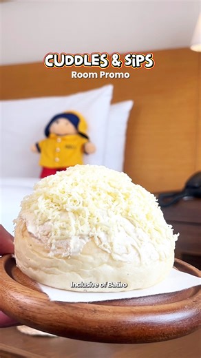 A warm welcome from Lex Bear — plus hot batirol & ensaymada to make your stay even sweeter. Book your stay today! #LuxentHotel | Luxent Hotel