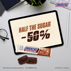 Fans of #DarkChocolate, rejoice.  The new SNICKERS® Almond Dark Chocolate is here for your pleasure, with 50% less sugar! Now you can enjoy less sweetness, at max satisfaction.  Get the new SNICKERS®: https://bit.ly/47A9BnP #SNICKERSSingapore #HalfHalf #DarkChocolate #Almond | Snickers Singapore | Facebook