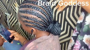 Stitch braids with low bun on virgin hair . Wrapping the bun (part 2 ) #BRAIDGODDESS #braids #hair #tutorialvideo | Braid Goddess | Facebook