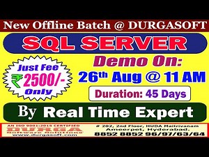 SQL SERVER Offline Training @ DURGASOFT