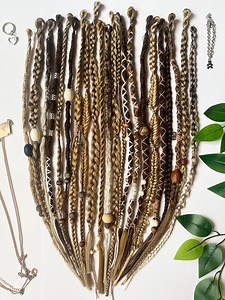 Dreadlock Extension | Blonde and Brunette With Treads and Charm - Etsy
