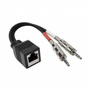 [Hot Item] Customized Factory Price Aluminum Assembled Dual 3.5mm Trs Stereo Male to Ethernet RJ45 Female Audio Extdnder Cable for Axia Equipmnet