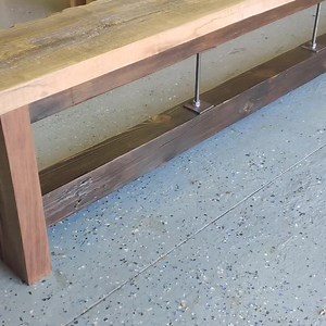 Wicked cool bench to go along with farm table, #barnwoodbench #benches #benchlife #reclaimedshelf #reclaimedbench | Woodsy Pallet Works, LLC. | Facebook
