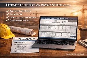 Construction Invoice Template, Automated Excel System (digital Download) - Etsy