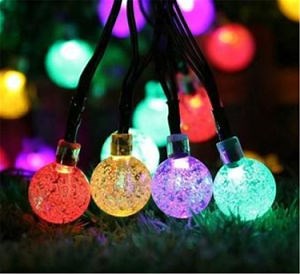 [Hot Item] Solar Powered Bubble Ball LED String Fairy Lights 20LED Bulbs Multicolor for Garden Yard Party Home Indoor Outdoor Christmas Decoration