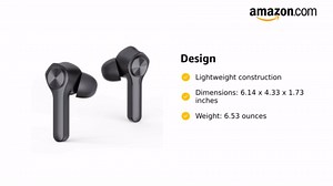 Aluratek Bluetooth 5 True Wireless Earbuds with Built-in Microphone and Rechargeable Case for Smartphone, iPhone (ABHTWS01F), Black