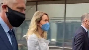 Theranos' Elizabeth Holmes is seen with a baby bump for the first time