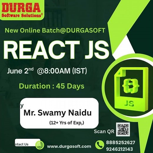 🔥 Master React JS with DURGASOFT! 🔥