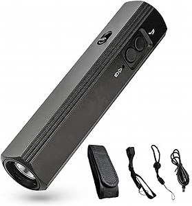 Versatile EDC Flashlight with Electronic Whistle and Dual Lighting Modes, Holster Bundle, USB-C Rechargeable – Gift for Emergencies, Hiking, and Outdoor Activities, Black